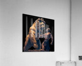 A hero fights a lion Acrylic Print