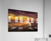 Sunrise Heron Winter Beach Landing Acrylic Print