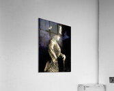 Sad Vintage Lady with Hat Mixed Media Painting Acrylic Print
