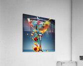  digital martini glass filled with colorful liquid splashes Acrylic Print