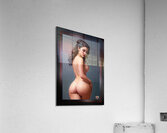 Pinup Girl Has The Right Curves Seductive AI Concept Art by Xzendor7 Acrylic Print