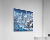 A city made of ice with ice slides frozen Acrylic Print
