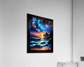 Mesmerizing Ocean Sunset and Aurora Borealis Fantasy Scene AI Concept Art by Xzendor7 Acrylic Print