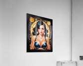 Classic Elegance Of An Enchanting Retro Fusion Pin Up Beauty Mesmerizing AI Concept Art by Xzendor7 Acrylic Print