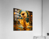 Beautiful Art Nouveau Woman Dancing in the Rain Painting Acrylic Print