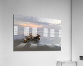 Caribbean Driftwood and Black Sand Beach  Acrylic Print