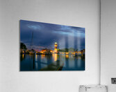 Harbor Town Lighthouse Sunset Acrylic Print