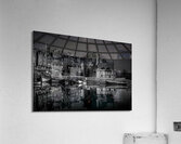 Honfleur Harbor Reflections in Black and White Acrylic Print