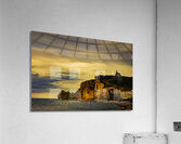 Etretat Normandy Beach Cliffs Arch and Historic Church Acrylic Print