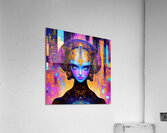 Colorful Abstract Futuristic Sci-Fi Cyberpunk Fantasy Woman Painting Acrylic Print