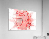 red drawing on pink Acrylic Print