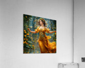 Beautiful Woman Dancing in the Rain Painting Acrylic Print