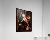 Retro Film Noir Pinup Girl In A Black Leather Dress Stunning AI Concept Art by Xzendor7 Acrylic Print