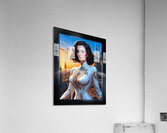 The Regal Thycia Assani Against The Backdrop Of The Brassia Metropolis Mesmerizing AI Concept Art by Xzendor7 Acrylic Print