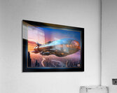 Tourlan Shuttle Futuristic Airship Over Modern Metropolis At Sunset Captivating AI Concept Art by Xzendor7 Acrylic Print