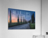 Country road with cypress trees at sunset. Tuscany Acrylic Print