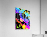 Abstract Neon Melting Daises Acrylic Print