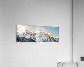 High resolution panorama shot of a beautiful mountain range in Sulden at sunrise  Acrylic Print