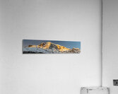 High resolution panorama shot of the Ortler mountainin Sulden at sunrise  Acrylic Print