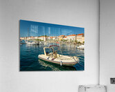 Luxurious motorboat in the marina of Mali on the island of Losinj in the Adriatic Sea Croatia Acrylic Print