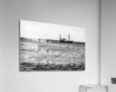Black and White shot of fishing vessel on the North Sea Acrylic Print