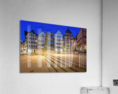 Night shot of traditional houses and fountain in the historic oldtown of Tübingen Germany Acrylic Print