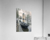 Boat moored by the canal Amsterdam Acrylic Print