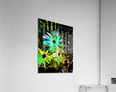 Abstract Blue and Green Daises Acrylic Print