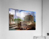 View of Ripetta by Hubert Robert Impression acrylique