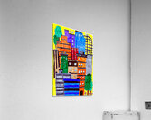 Abstract Colourful Doodle Art City Acrylic Print