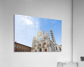 Siena cathedral in Italy. White marbles with blue sky famous la Acrylic Print