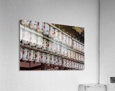 Rows of japanese lanterns hanging in a shinto shrine Acrylic Print