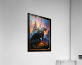 Epic Fantasy Of A Dark Knight Riding A Dragon Steed Before A Gothic Castle Awe-Inspiring AI Concept Art by Xzendor7 Acrylic Print