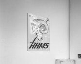1958 Rams Black and White Art Acrylic Print