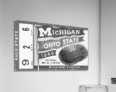 1969 Michigan Ohio State Black and White Ticket Acrylic Print