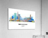 Birmingham England City Skyline Print Acrylic Print