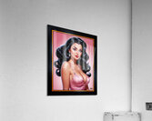 Glamorous Raven Haired Pin-up Girl In A Pink Satin Dress Illustration Mesmerizing AI Concept Art by Xzendor7 Acrylic Print