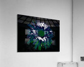 Abstract Vibrant Green and Blue Daisy Bloom Acrylic Print