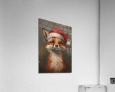 Festive Fox in Santa Hat Acrylic Print