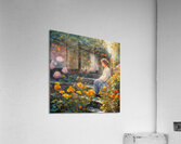 Woman Enjoying Relaxing Moment in the Garden Painting Acrylic Print