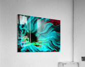 Abstract Daisy in Vibrant Blues and Greens Acrylic Print