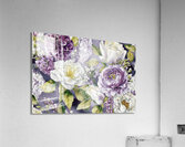 Flowers in Purple Mauve and White Acrylic Print