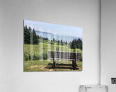 Hiking poles at lookout  Acrylic Print