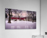 Wehrs Mill Covered Bridge Winter Wide Angle Acrylic Print