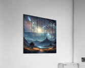 Celestial Nightscape Over Mountains Acrylic Print