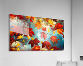 Red Autumn in Impasto 6 Acrylic Print