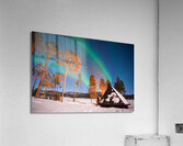 Northern lights by the lake Acrylic Print