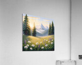 Golden Dawn: Tranquil Mountain Meadow Acrylic Print