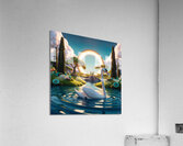 Serene Swan Paradise: A Dreamlike Garden of Tranquility Acrylic Print