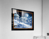 Mystical White Cheetah Traversing An Enchanting Moonlit Winter Cityscape Captivating AI Concept Art by Xzendor7  Acrylic Print